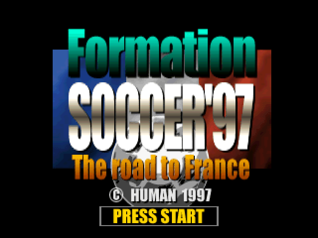 Formation Soccer '97 - The Road to France title screen for Playstation